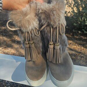 New tory burch Angelica rabbit fur boots size 6/6.5